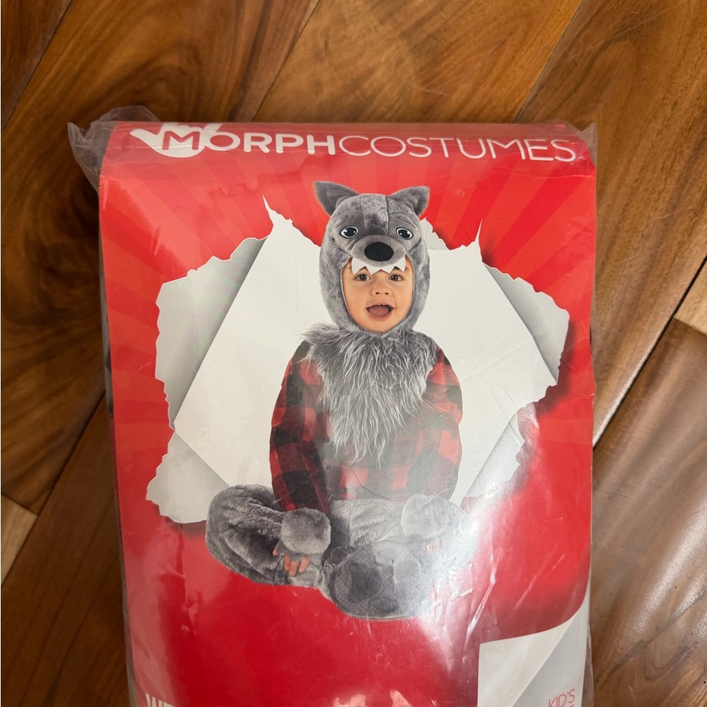 Grey Wolf Kids Costume - Plush Hooded Outfit